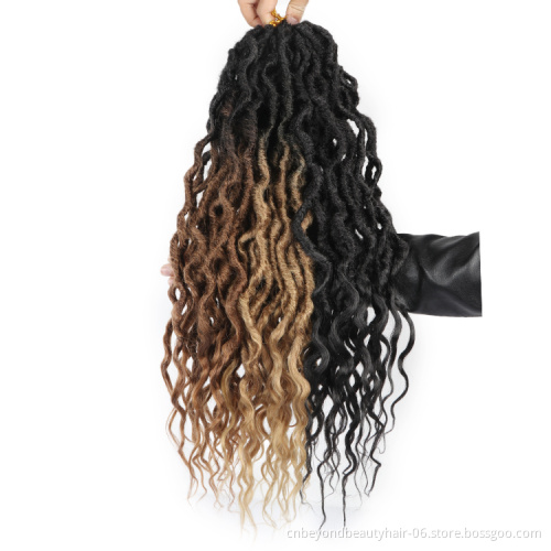 Afro Dreadlock Synthetic Faux Locs Crochet Braid Goddess Hair Bohemian Locs pre-looped Ombre Braiding Hair